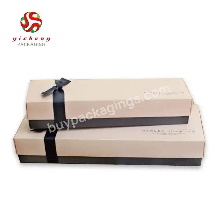 Custom Sweet Wedding Cardboard Bonbon Box Packaging Candy Chocolate Box With Plastic Inserts And Ribbon Decoration