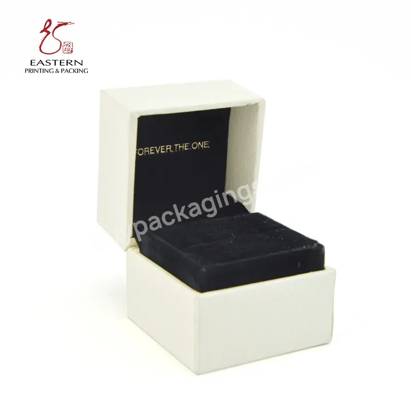 Custom Texture White Leatherette Packaging Jewelry Paper Box With Velvet Insert