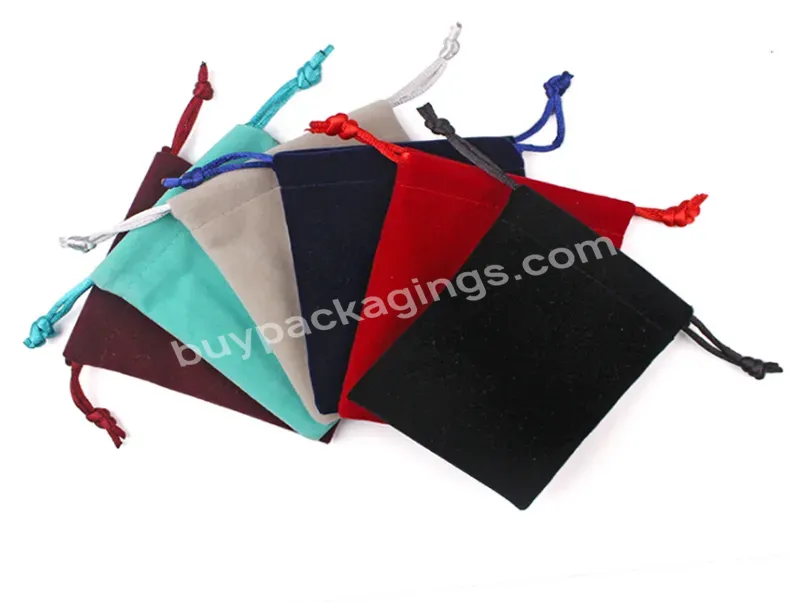 Custom Velvet Bag Black Red White Party Gift Packaging Bags Suede Jewelry Pouch With Logo