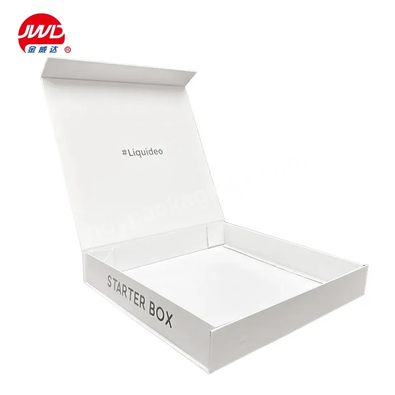 Custom Wholesale Luxury Large Foldable White Paper Folding Magnetic Closure Box Packaging