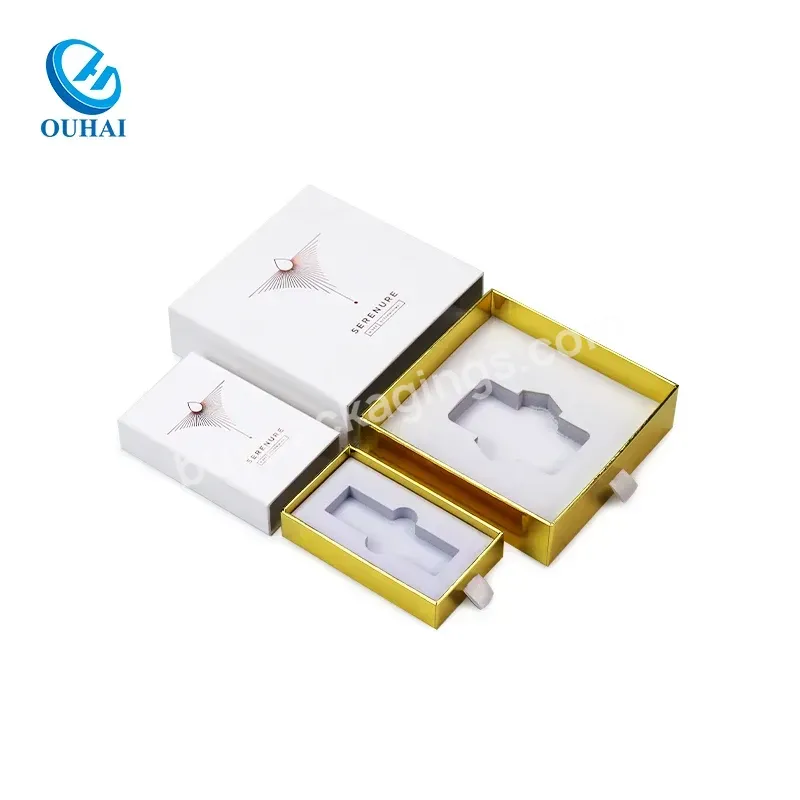 Custom Wholesale White Drawer Silding Open Cardboard Box For Perfume Bottle Cosmetic Makeup Set Packaging