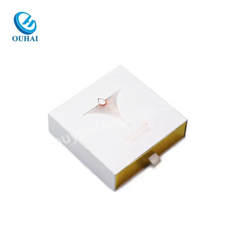 Custom Wholesale White Drawer Silding Open Cardboard Box For Perfume Bottle Cosmetic Makeup Set Packaging