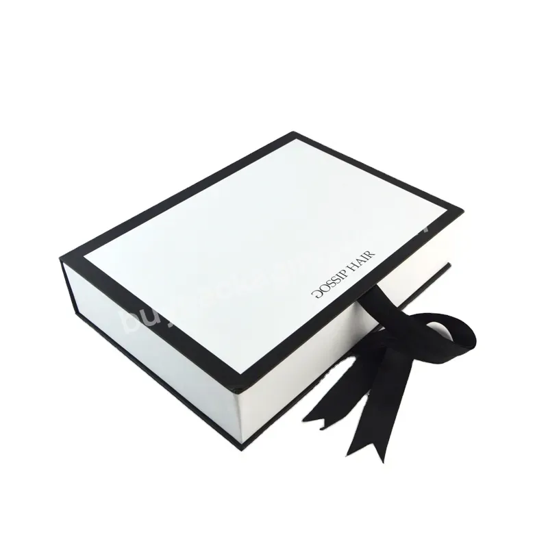 Custom Wig Packaging Box With Ribbon Gift Paper Box