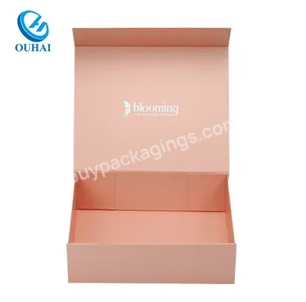 Custom With Your Own Logo Magnetic Closure Pink Cardboard Boutique Gift Box For Shoe T-shirt Clothing Garment Packing