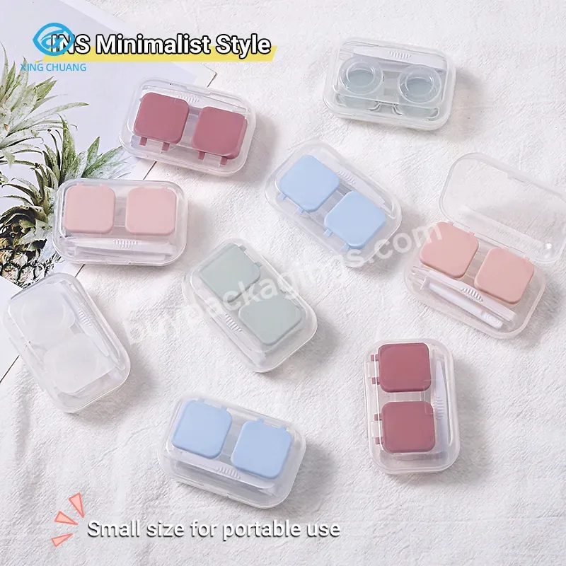 Customizable Multi Color Contact Lenses Case Kit Box Plastic Travel Container Mini Contact Lens Travel Kit