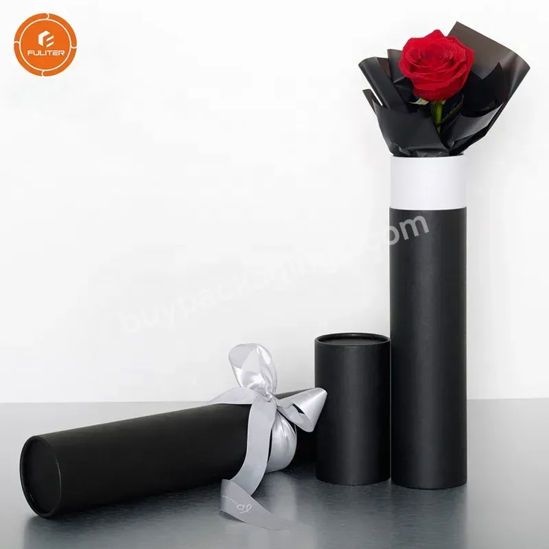 Customization Pink Simple Cardboard Round Cardboard Cylinder Round Tube Mom Flower Bouquet Packaging Box