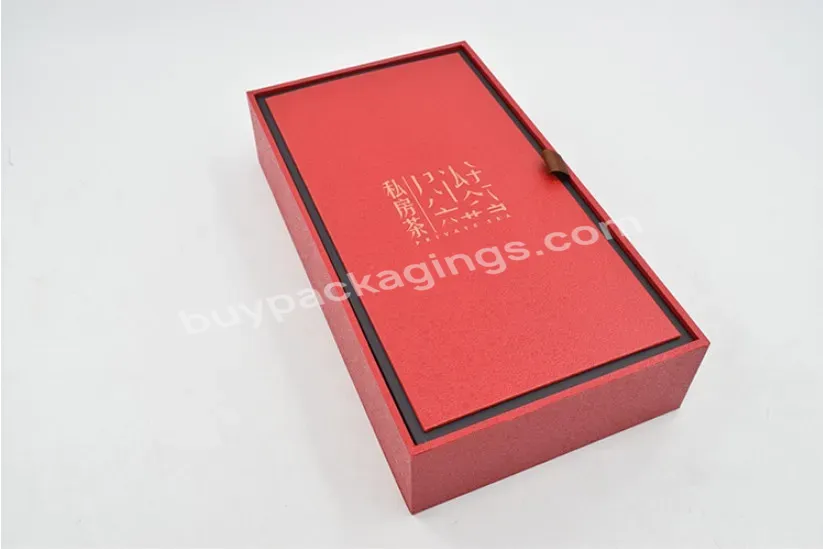Customize Elegant Luxury Design Paper Tea Gift Box Packaging With Logo Sliding Out Box Ribbon Handle