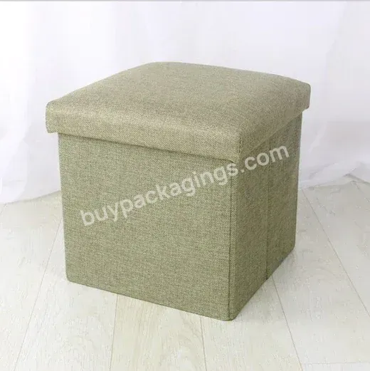 Customize Simple Fabric Storage Stool Folding Shoe Bench Foot Storage Ottoman With Lid