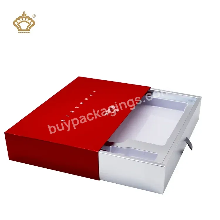 Customize Uv Design Red Cosmetics Set Paper Packaging Skin Care Makeup Drawer Boxes For Mother's Day And Christmas Gifts