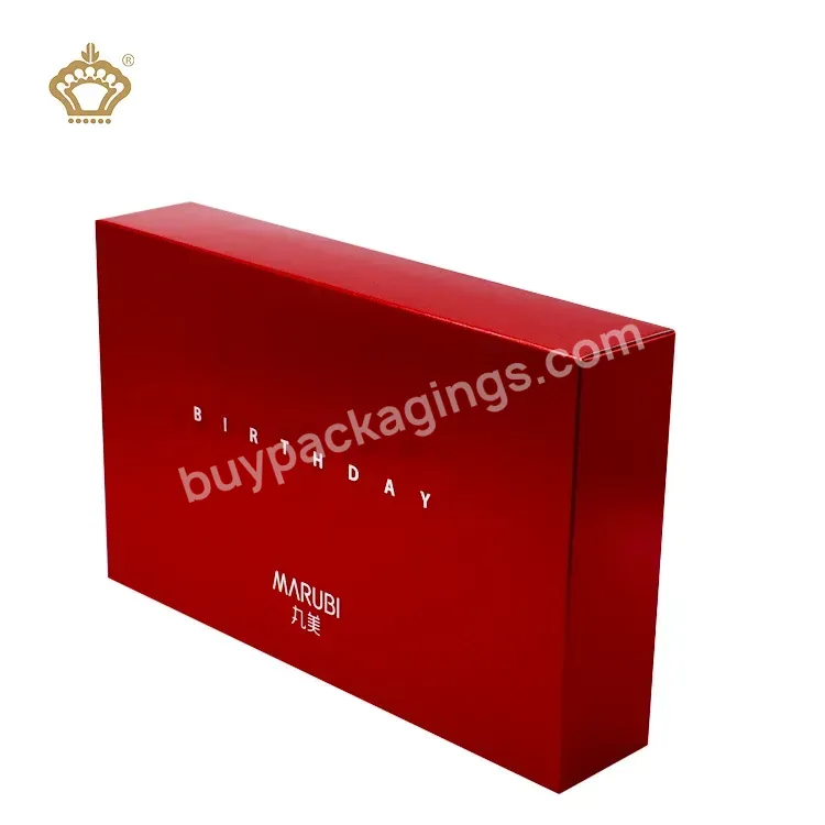 Customize Uv Design Red Cosmetics Set Paper Packaging Skin Care Makeup Drawer Boxes For Mother's Day And Christmas Gifts