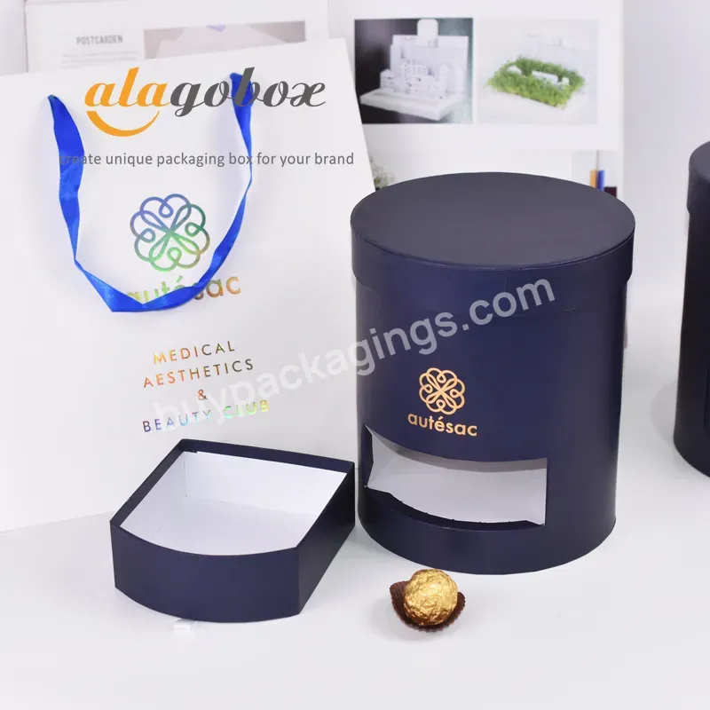 Customized Chocolate Packaging Box Craft Paper Tube Chocolate Boxes With Transparent Window