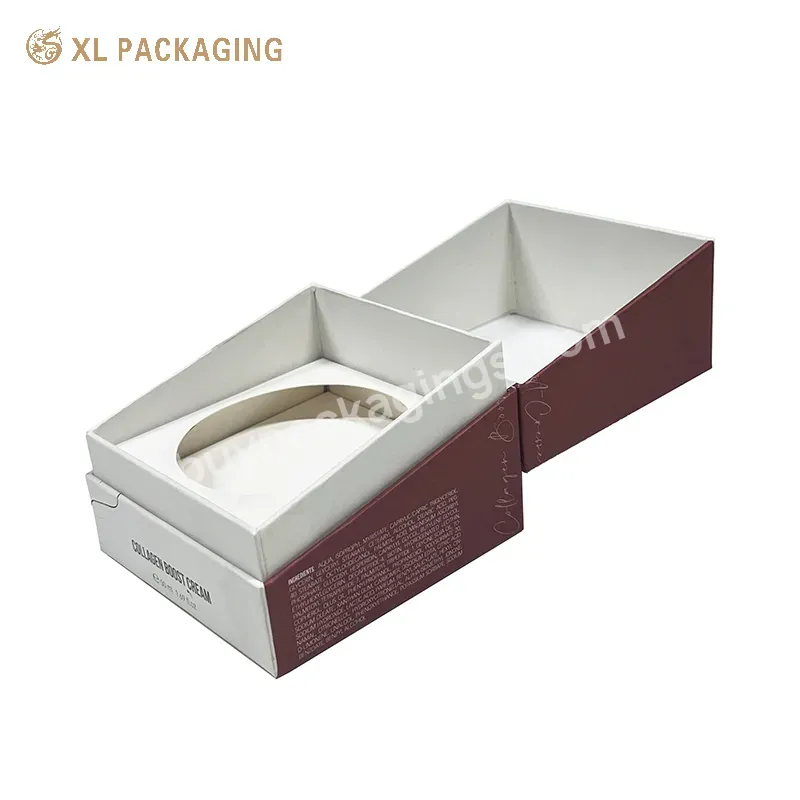 Customized Color Printing Hinged Soft Touch Facial Magnet Cosmetic Paper Box Packaging With Paper Tray