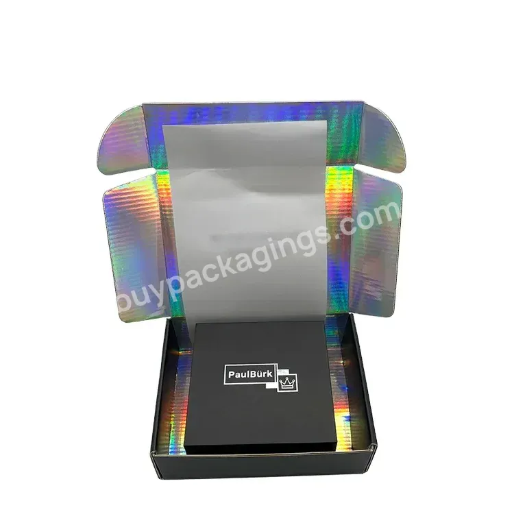 Customized Cosmetics Holographic Mailer Corrugated Package Carton Paper Shipping Box For Perfume