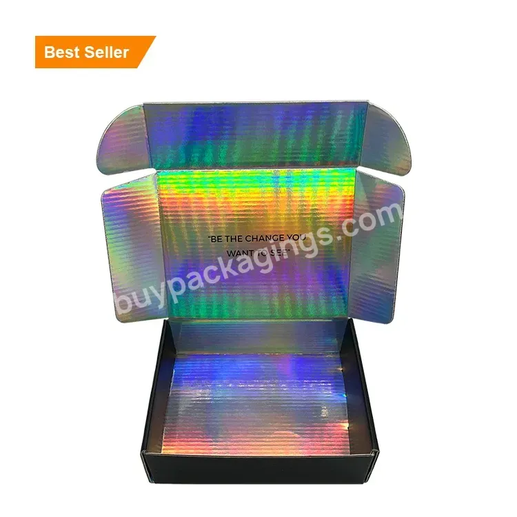 Customized Cosmetics Holographic Mailer Corrugated Package Carton Paper Shipping Box For Perfume