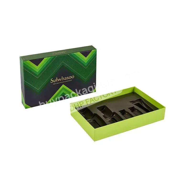 Customized Design Luxury Lid And Base Paper Rigid Cardboard Plastic Insert Skincare Cosmetic Packaging Boxes