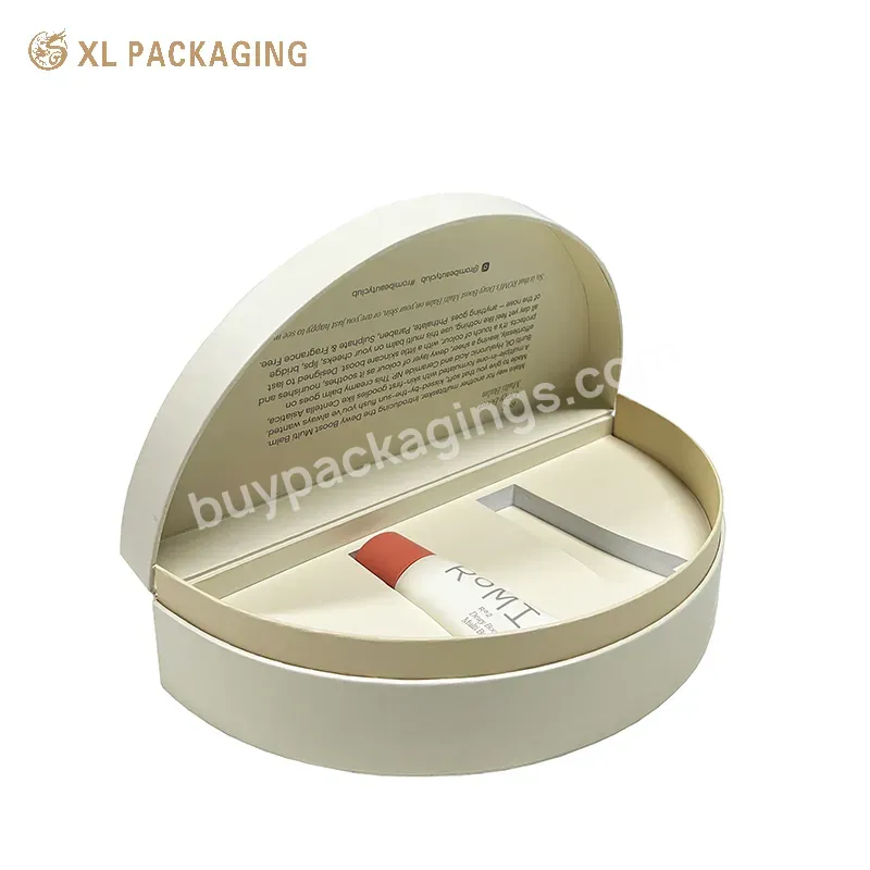 Customized Embossing Logo Semi-circle Half Round Shape Cosmetic Packaging Box With Eva Foam Tray