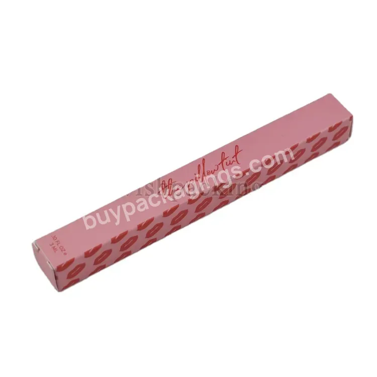Customized Foldable Recycled Paper Colorful Makeup Eyelash Lipstick Lip Gloss Set Tube Packing Box With Logo