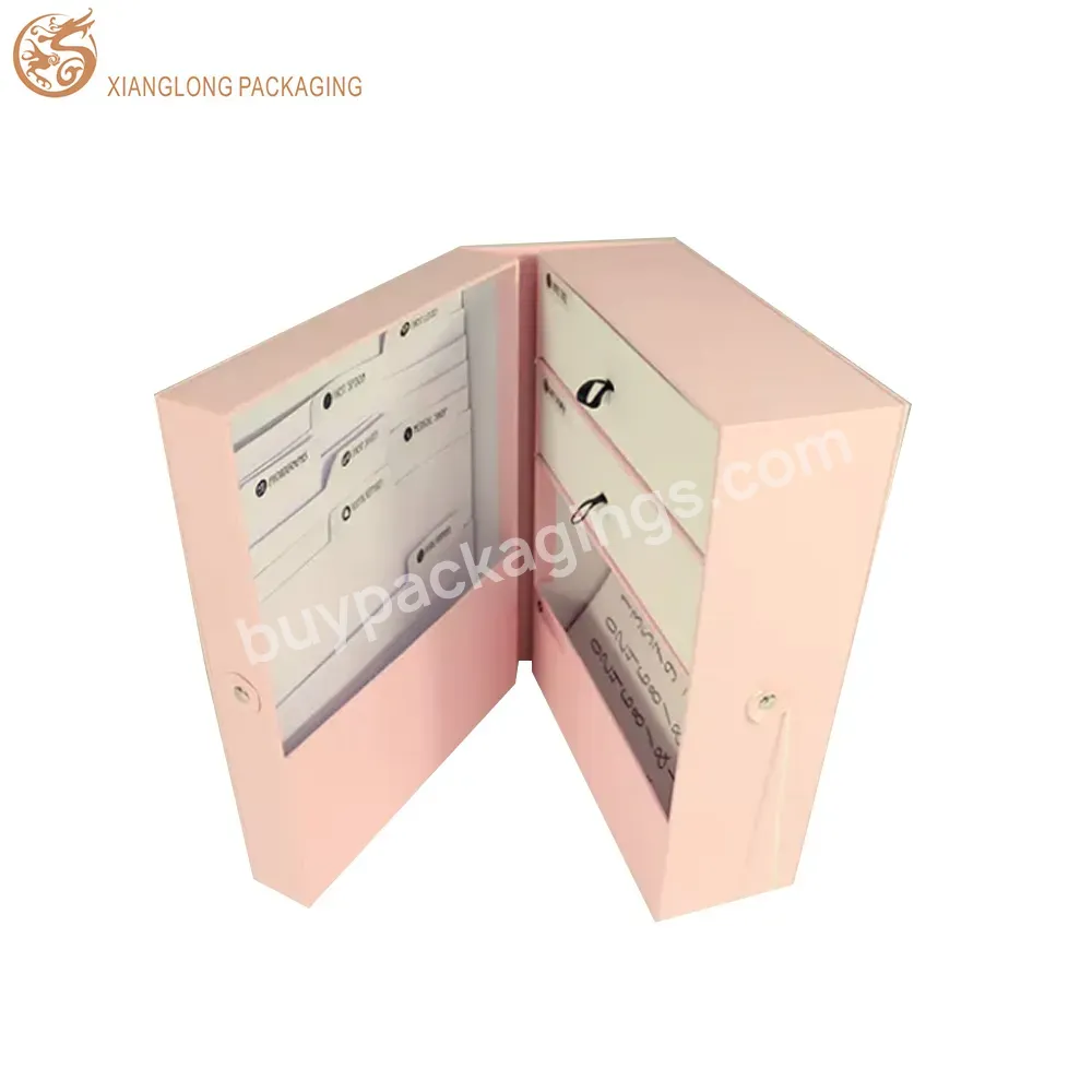 Customized Gold Foil Logo Pink Clamshell Foldable Rigid Gift Packaging Box Collection Box For Cosmetic Skincare