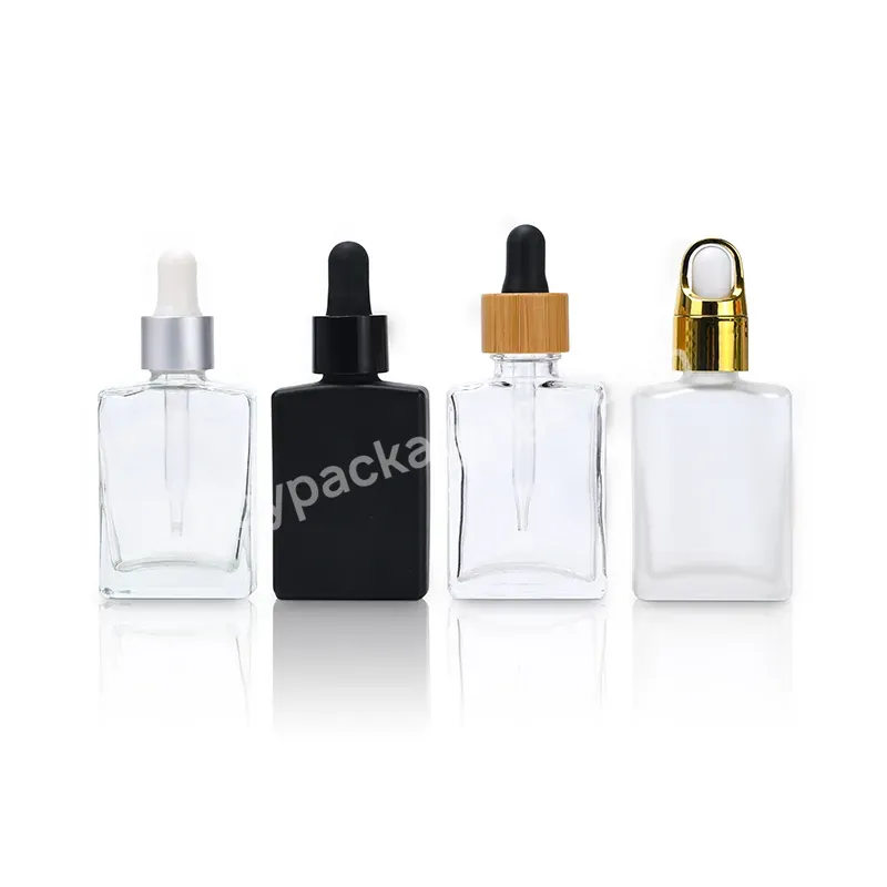 Customized Logo Cosmetic Square Rectangle Violet Matte Black 30 50 100ml Fragrance Oil Glass Perfume Bottle With Spray Pump Cap