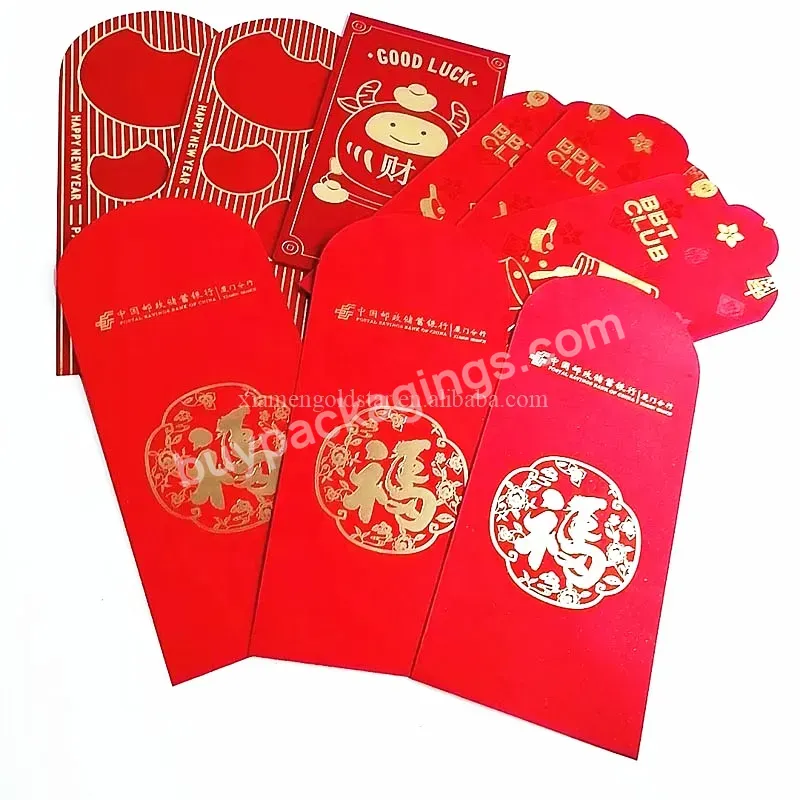 Customized Logo Gold Foil Chinese New Year Red Envelope Money Packet Red Packet For New Year