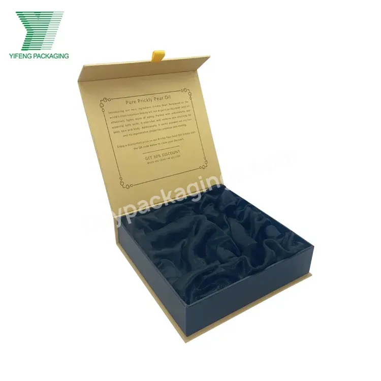 Customized Logo Ivory Cardboard Essential Oil Packaging Box Magnetic Folding Carton Paper Boxes For Cosmetics
