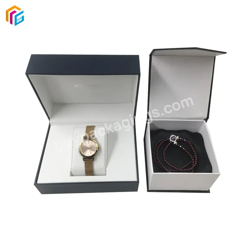 Customized Logo Luxury Watch Matt Black Magnetic Box Package Foldable Magnetic Closure Box Magnetic Gift Box With Foam