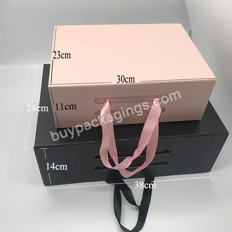 Customized Luxury Cardboard Wedding Folding Packaging Boxes Gift Box With Handle