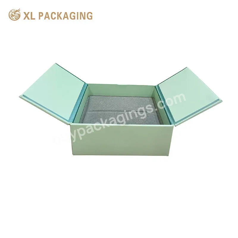 Customized Luxury Double Door Box Ring Earring Gift Jewelry Magnet Paper Box For Logo