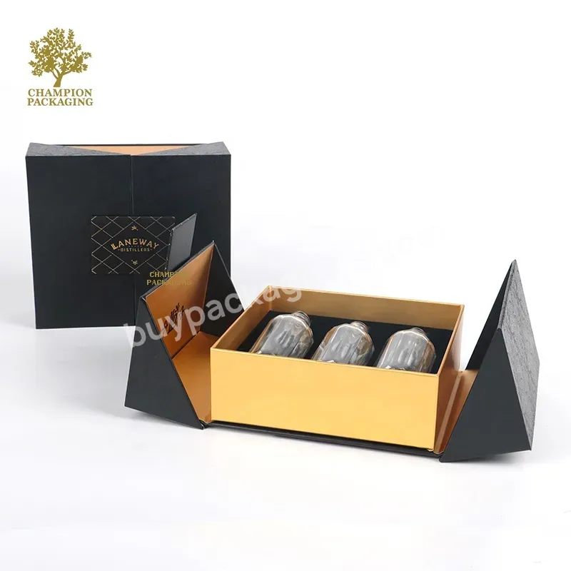 Customized Luxury Double Door Opening Gift Paper Tube Cardboard Box For Bottles