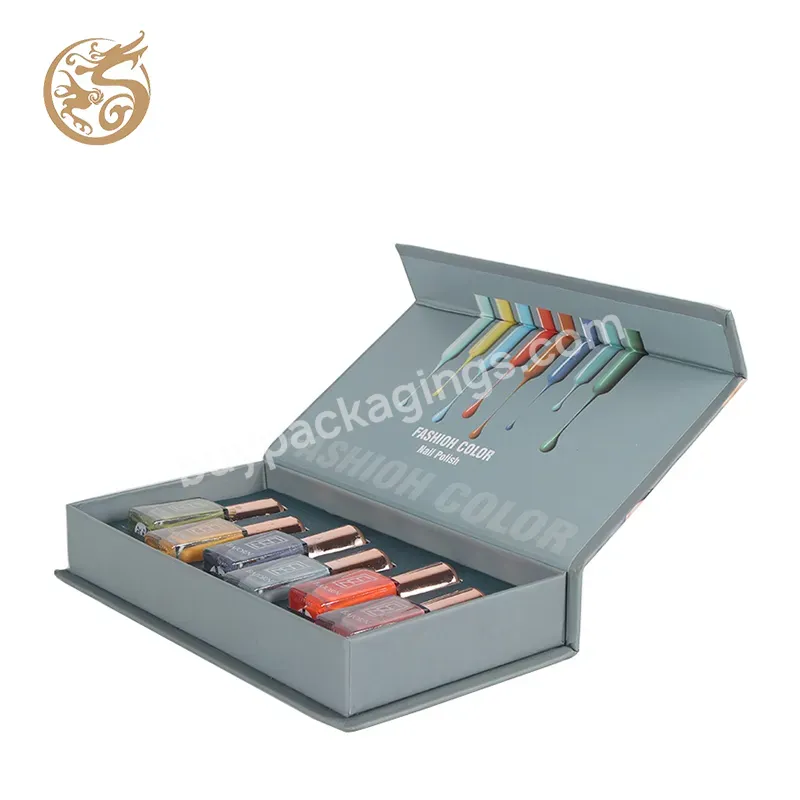 Customized Nail Polish Magnet Box Makeup Lipstick Cosmetic Magnet Nail Polish Gift Packaging Box With Logo