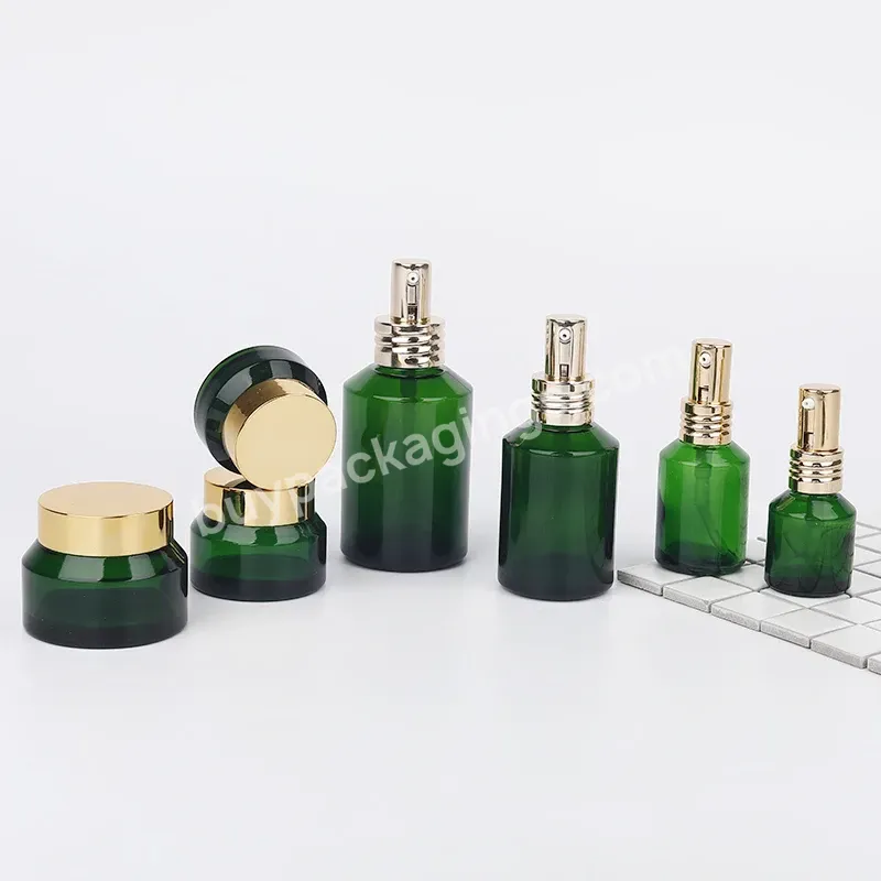 Customized Oem Odm Empty Glass Bottles And Jars Set Of Cosmetic Bottles For Skincare Transparent Glass Bottle With Black Cap - Buy Empty Glass Bottles And Jars Set,Cosmetic Bottles For Skincare,Transparent Glass Cosmetic Bottle.