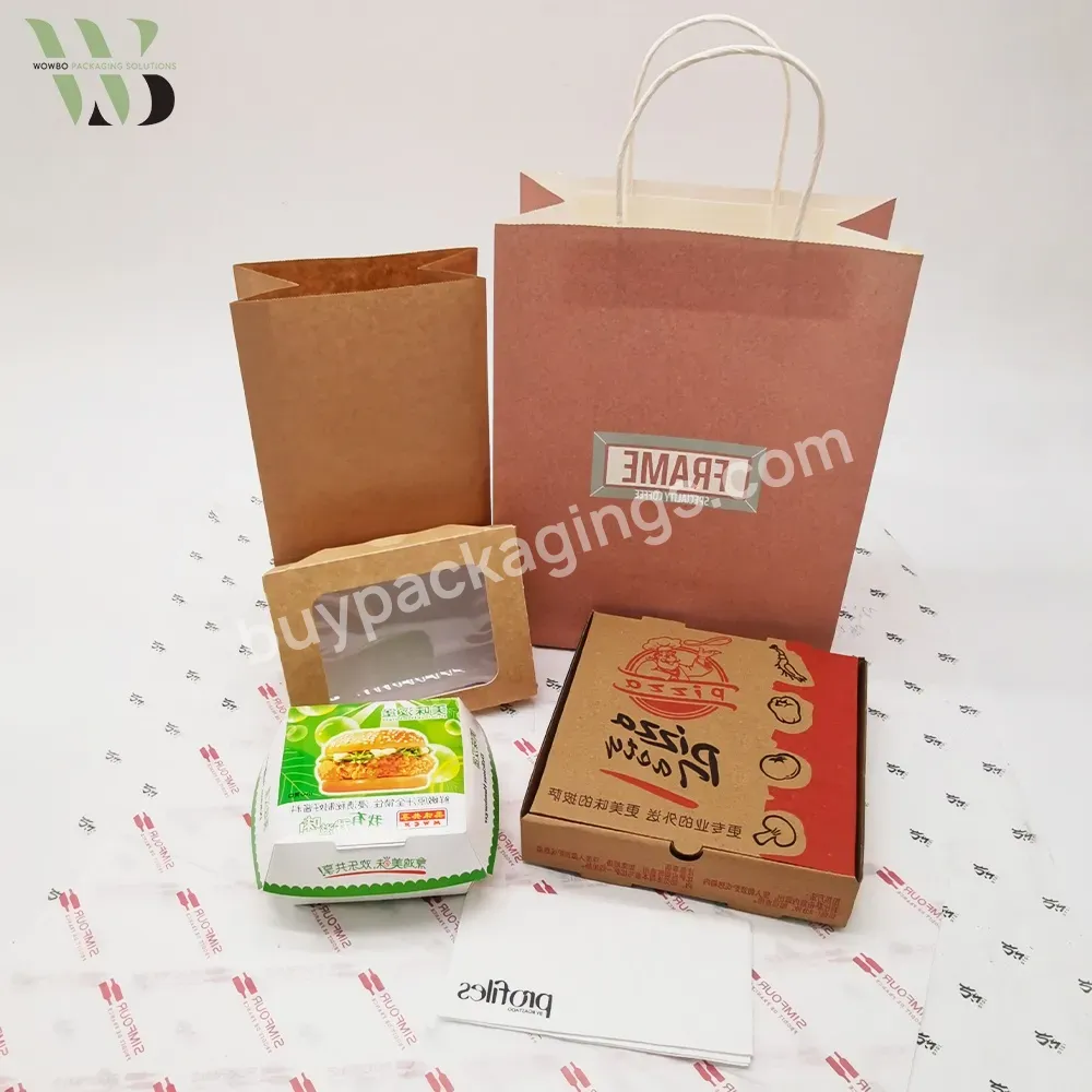 Customized Personalized Logo Printed Food Direct Contact Greaseproof Recyclable Kraft Paper Box Tray Bag For Takeaway Fast Food - Buy Custom Printing Various Surface Finishing Choices Including Hot Stamping Spot Uv Matte Hologram Foil Deboss/embossin