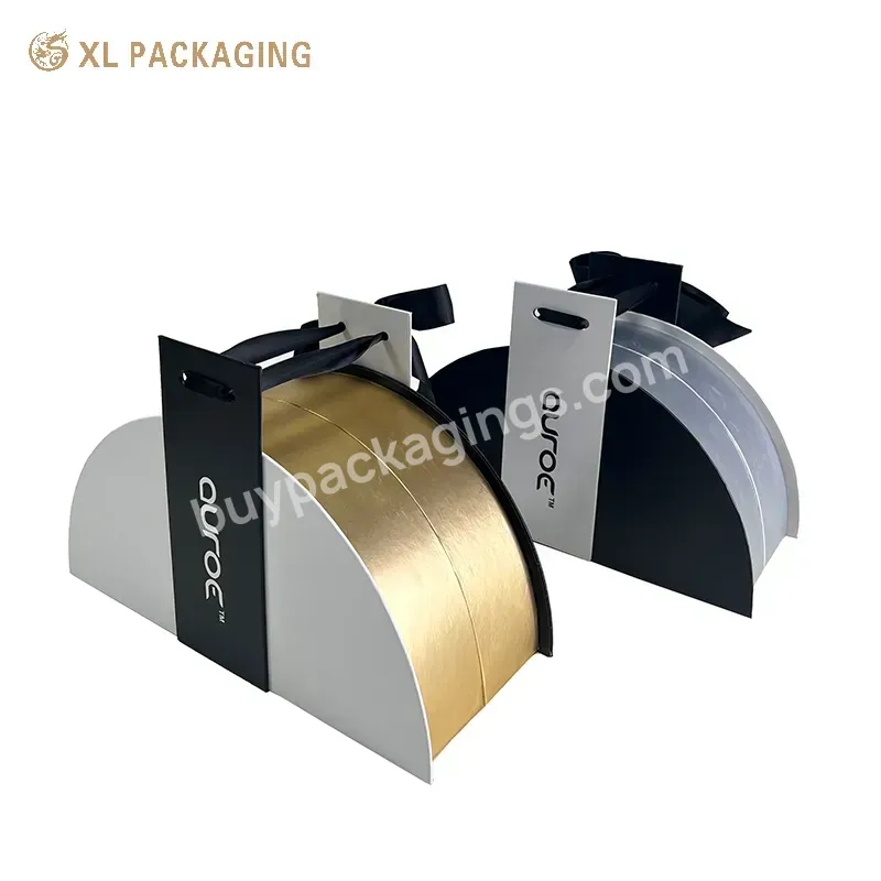 Customized Popular Half Round Shape Design Silver Gold Color Empty Paper Packaging Box Skincare Set Box For Cosmetic