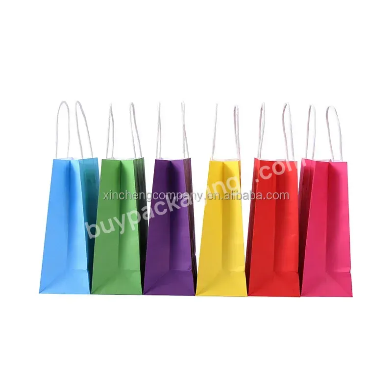 Customized Printed Logo Kraft Paper Packaging Bag Gift Crafts Shopping Biodegradable Paper Bag With Handle