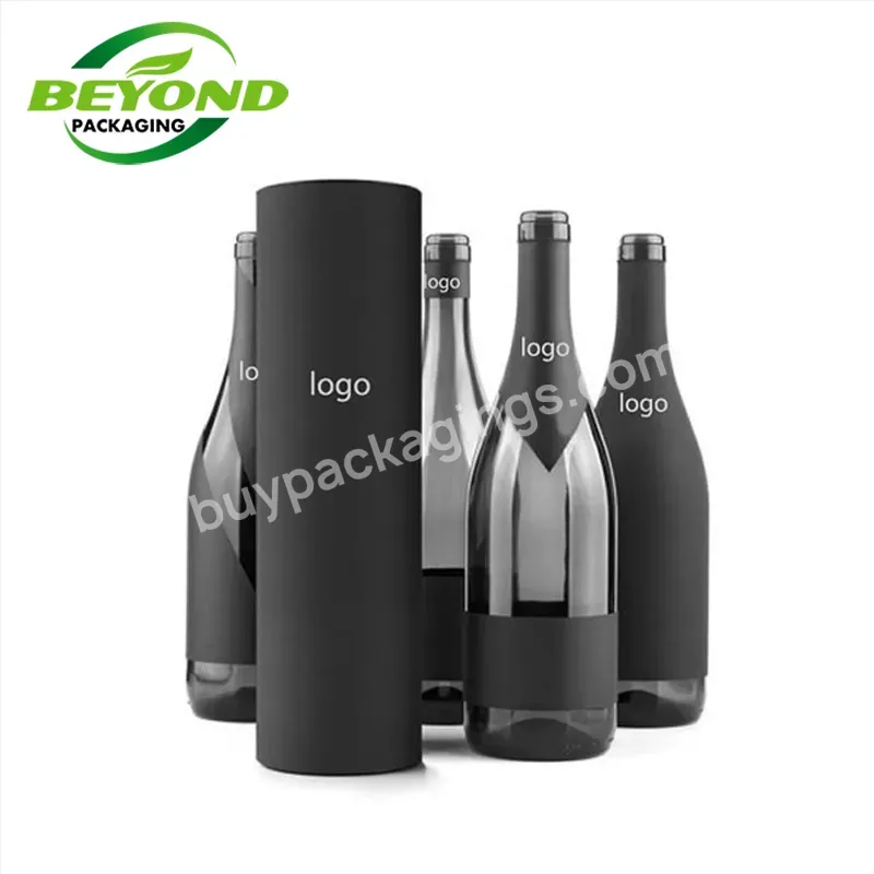 Customized Printing Logo Round Kraft Tube Paper Cylinder Packaging Box Tube Cylinder Wine Bottle Paper Tube