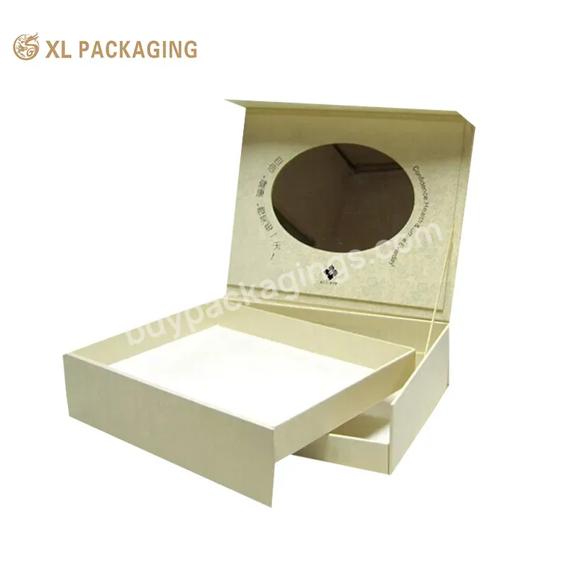Customized Printing Recycle Two Layer Magnetic Closure Cosmetic Skincare Packaging Box With Mirror