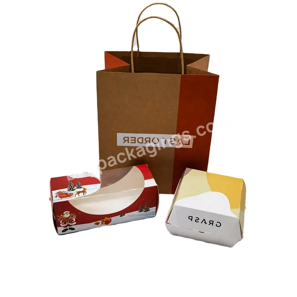 Customized Recyclable Food Direct Contact Greaseproof Durable Takeaway Kraft Corrugated Paper Box Bag Tray For Street Fast Food - Buy Custom Printing Various Surface Finishing Choices Including Hot Stamping Spot Uv Matte Hologram Foil Deboss/embossin