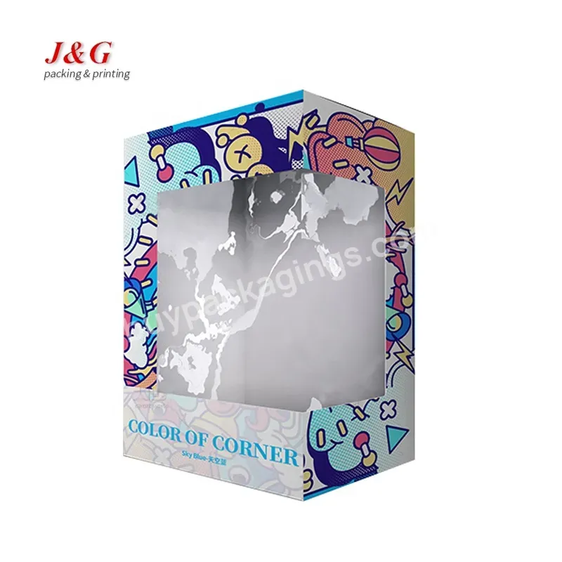 Customized Size Full Color Printed Corrugated Gift Cardboard Box Kids Toy Doll Paper Box With Pvc Window