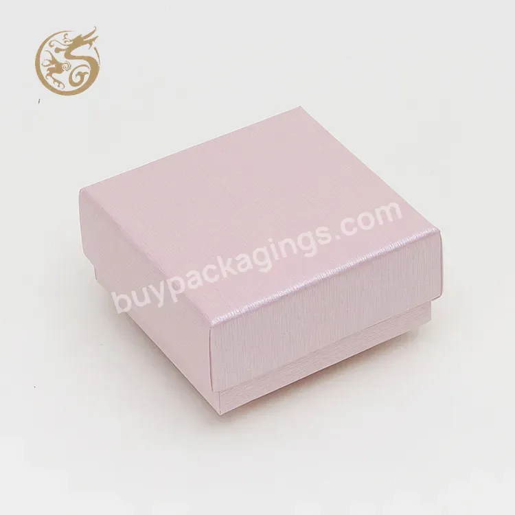 Cute Little Pink Jewelry Box Custom Logo Special Texture Paper Necklace Gift Jewelry Box Pink Jewelry Packaging Box With Tray