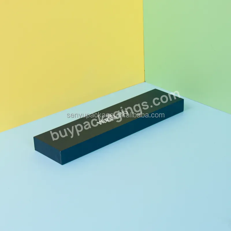 Dark Blue Matte Lamination Pencil Jewelry Earring Rings Packaging 1200g Board Drawer Paper Box With Soft Foam Insert