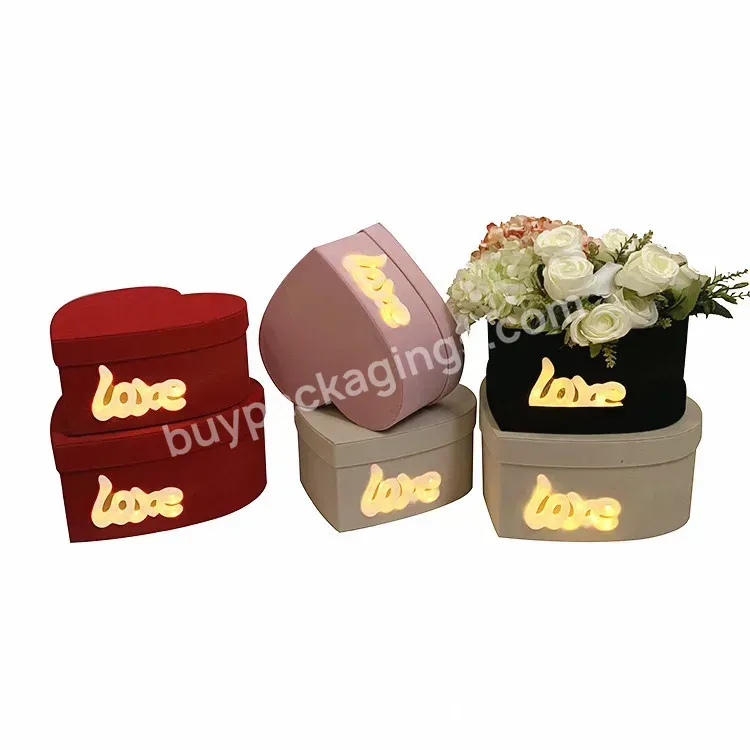 Deluxe Swan Velvet Polygon Combination Three-piece Bouquet Gift Box Heart-shaped Flower Box