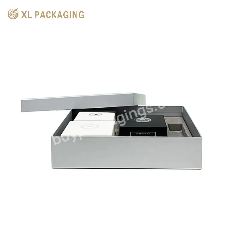 Design Custom High Quality Eco Friendly Paper Gift Box Perfume Cosmetic Skincare Packaging Lid Base Box With Tray