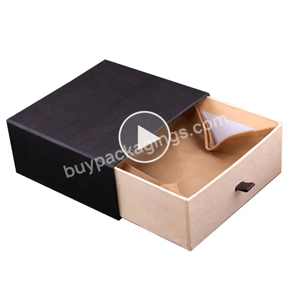 Directly Factory Price Recycled Kraft Paper Drawer Box Rigid Belt Packaging Gift Paper Box