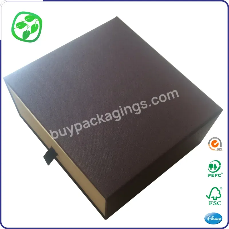 Directly Factory Price Recycled Kraft Paper Drawer Box Rigid Belt Packaging Gift Paper Box