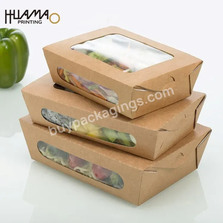 Disposable Dessert Container Kraft Lunch Box Fast Food Packaging Take Away Container Paper Boxes Paper Box Packaging For Food
