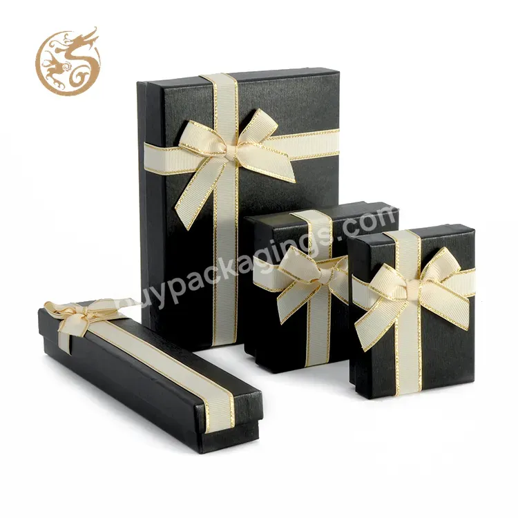 E Commerce Black Jewelry Box Eco Friendly Black Kraft Paper Box Earring Necklace Bracelet Display Gift Jewelry Box Packaging