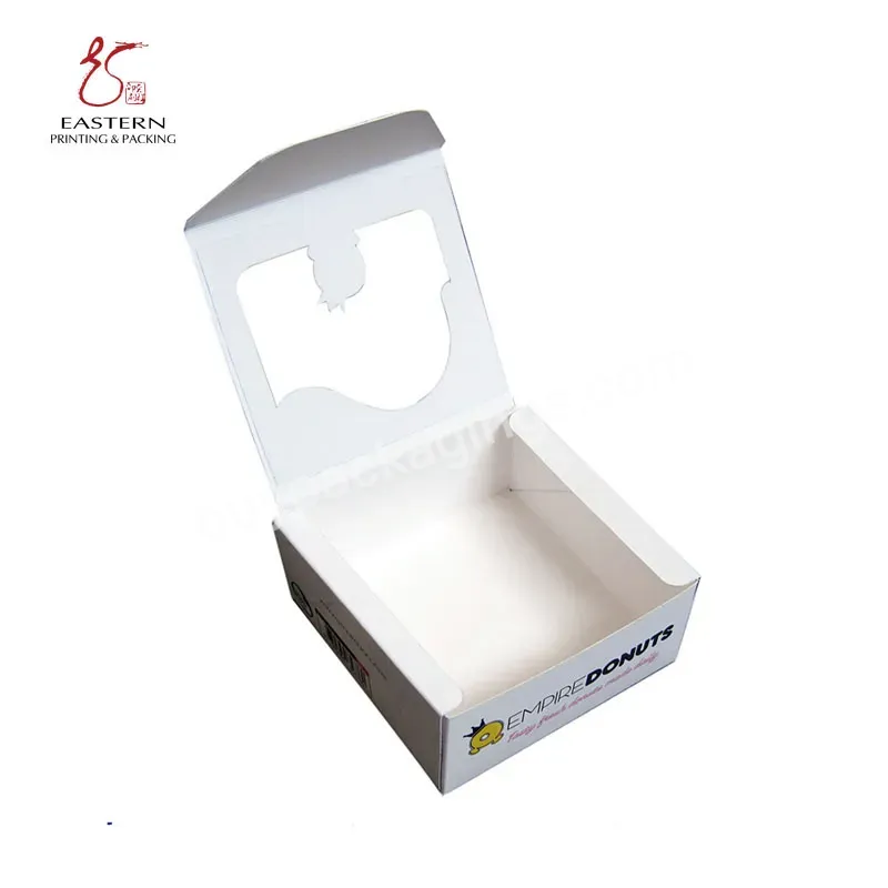 Easy Foldable Packaging Doughnut Dessert Baking Cake Boxes Custom Food Paper Packaging Box With Logo