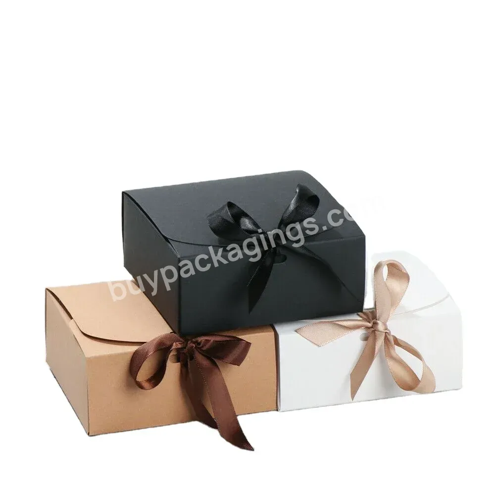 Eco Exquisite Baking Packaging Small Dessert Packaging Dragee Box For Wedding Guests Gift With Ribbon