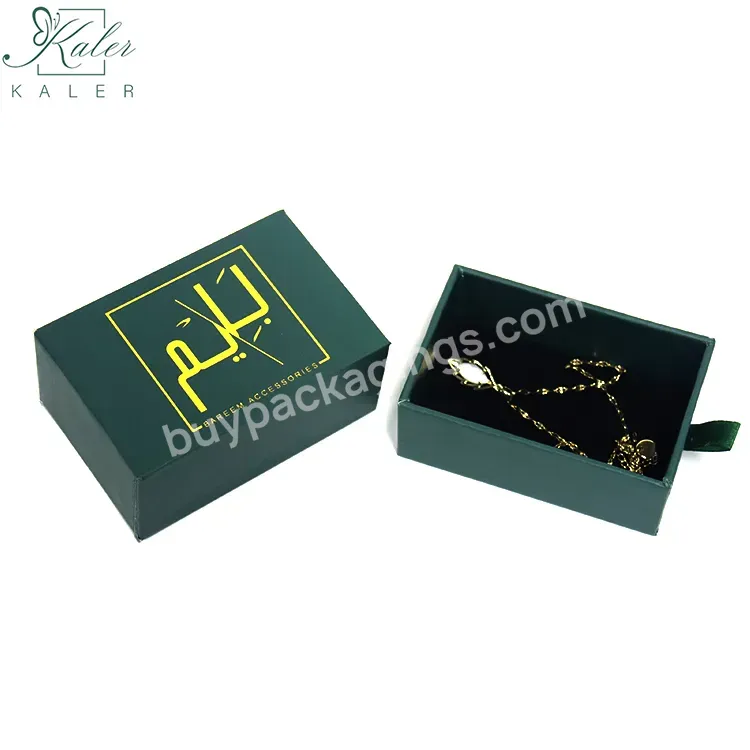 Eco Friendly Biodegradable Gift Jewelry Packaging Cute Slider Paper Gift Box Luxury Green Small Paper Jewelry Box