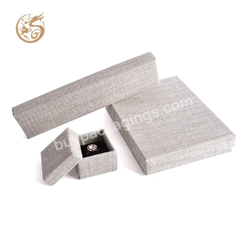 Eco-friendly Cotton Fabric Linen Ring Box Luxury Jewelry Box Linen Necklace Bracelet Ring Jewelry Packaging Box With Logo Print